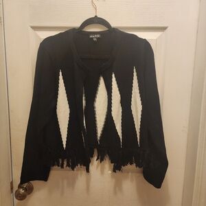 NWOT Cropped argyle open front cardigan